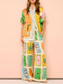 'Fauna' The Deck Print Button Down Shirt and Pants Set - Celes Fashion